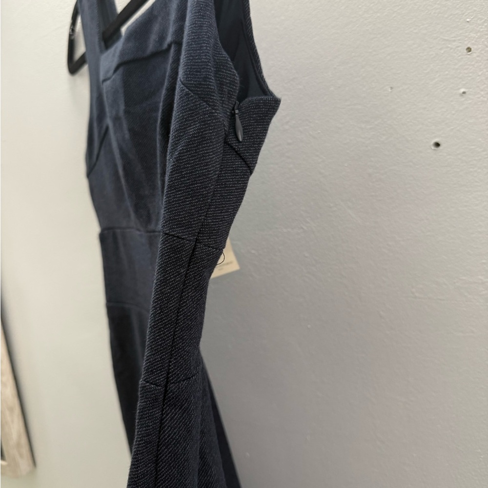 Banana Republic Factory Black Sheath Midi Dress Square Neck Sleeveless. Petite - Picture 8 of 10